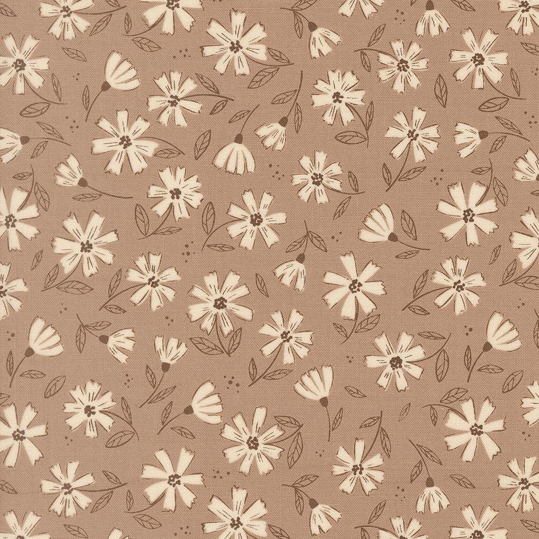 Nature's Sketchbook 5" Charm Pack, Moda 39070PP, 5" Precut Blue Brown Cream Floral Charm Pack Fabric Squares, Elena Amo