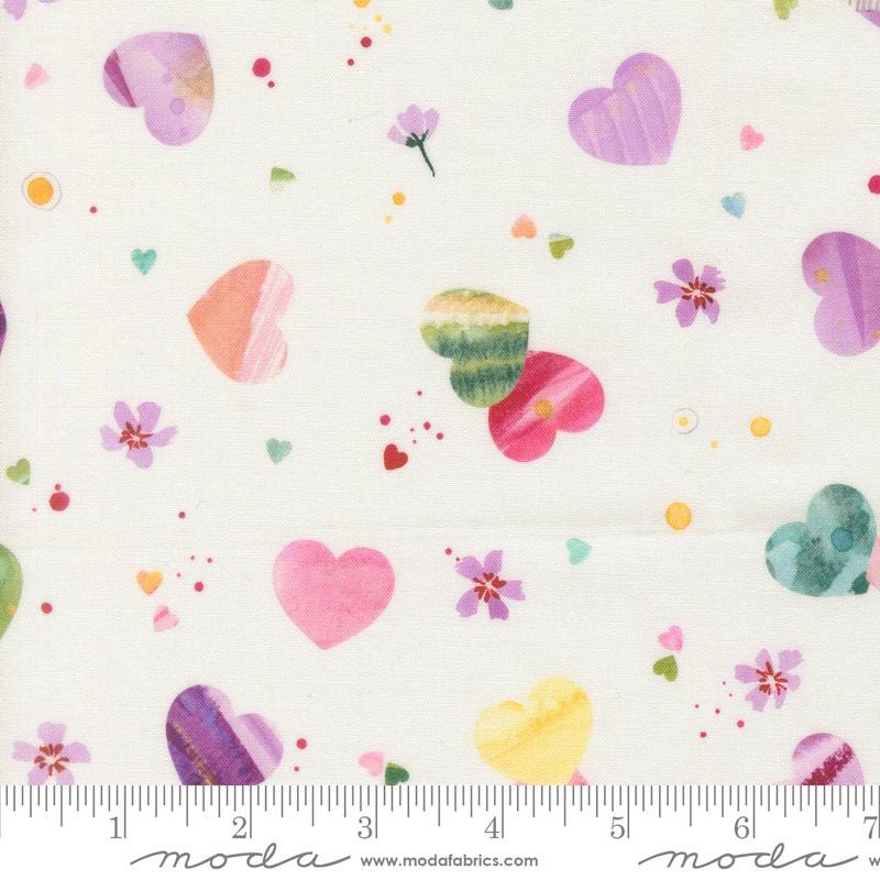 Fleur the Love 5" Charm Pack, Moda 39880PP, Precut 5" Watercolor Purple Teal Pink Floral Fabric Squares, Create Joy Project