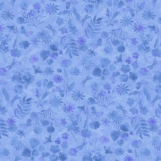 Garden Park 5" Charm Squares, Studio E FB6CPSE-GARDENPARK, 5" Precut Blue Green Floral Butterfly Charm Pack Fabric Squares, Jennifer Brinley