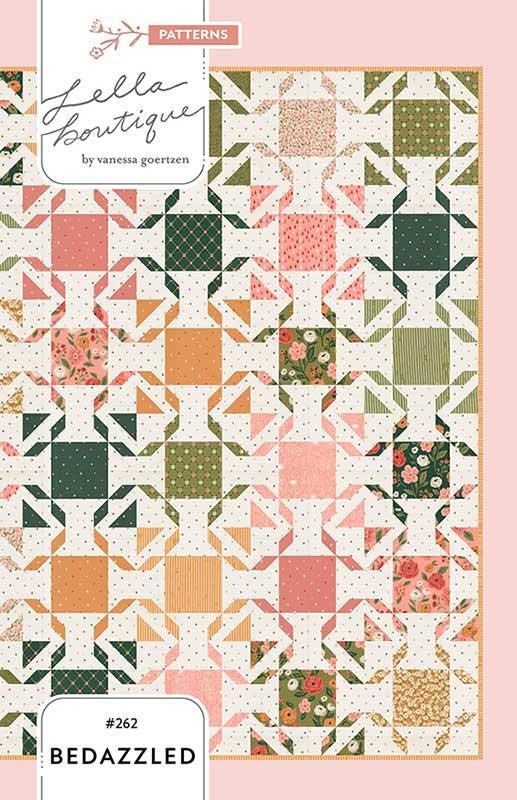 Bedazzled Quilt Pattern, Lella Boutique LB262, Fat Quarter Eighths FQ F8 Friendly Throw Quilt Pattern