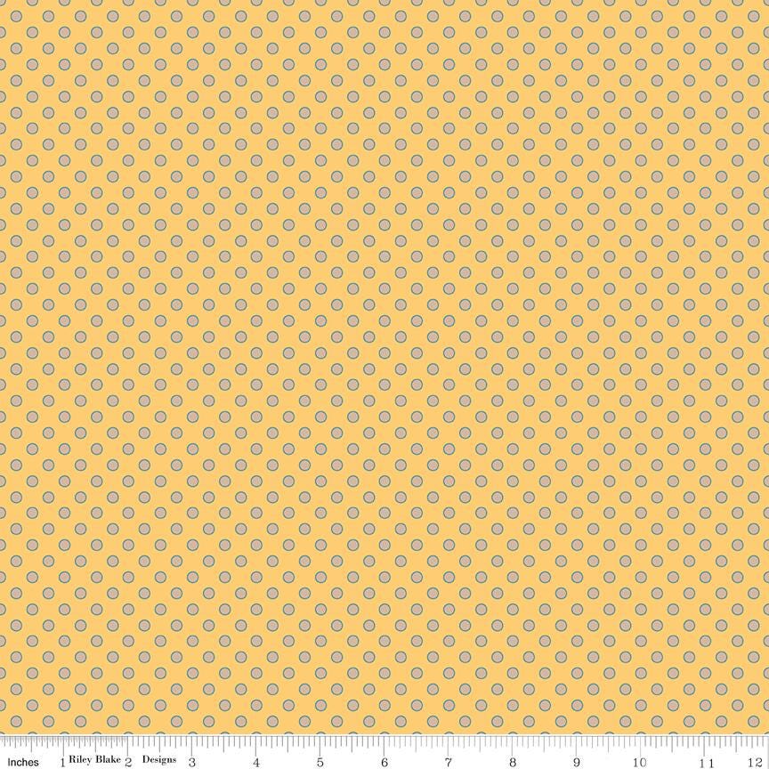 Secret Garden 5" Stacker, Riley Blake 5-18040-42, 5" Precut Teal Yellow Peach Black Floral Mushrooms Moths Fabric Squares, Amanda Castor