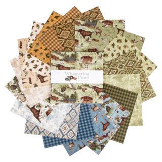 Whispering Pines 10" Stacker, Riley Blake 10-17950-42, Precut 10" Deer Moose Outdoors Nature Masculine Quilt Fabric Squares, RBD