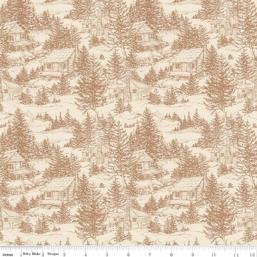 Whispering Pines 5" Stacker, Riley Blake 5-17950-42, Precut 5" Deer Moose Outdoors Nature Masculine Quilt Fabric Squares, RBD