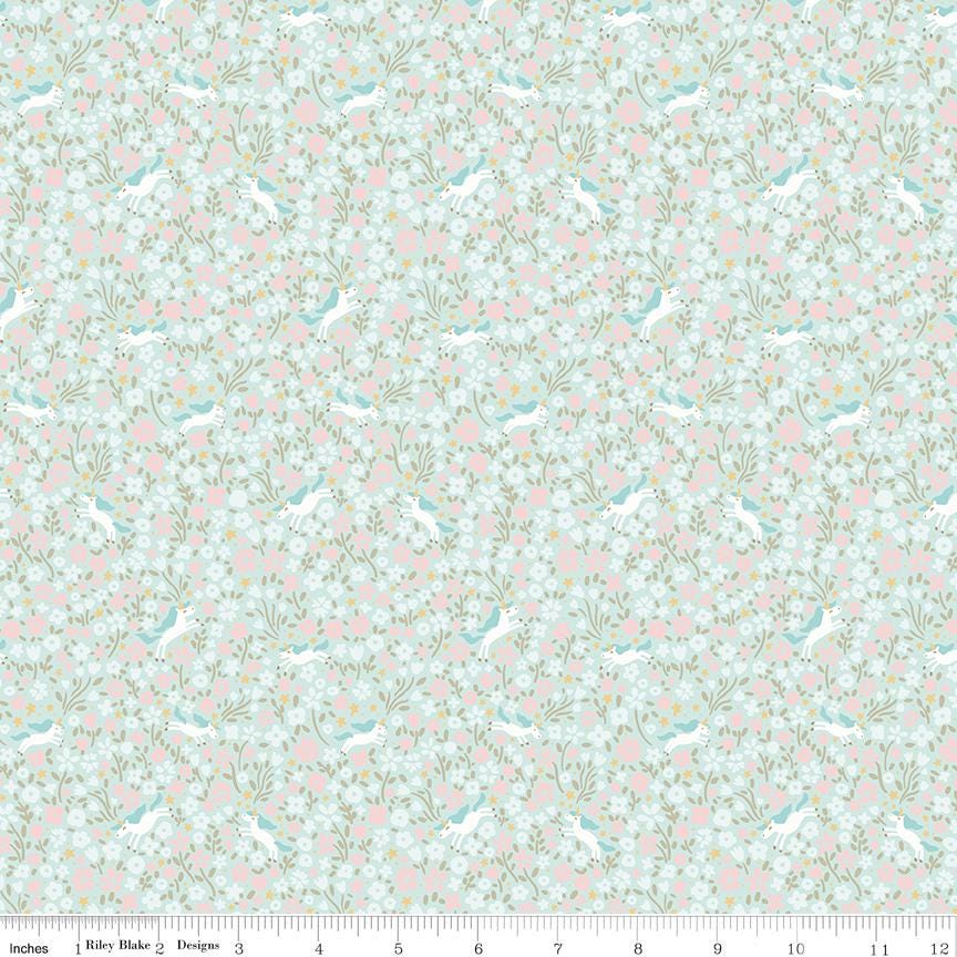 Little Posies 5" Stacker, Riley Blake 5-18320-42, 5" Precut Pastel Pink Blue Yellow Floral Quilt Fabric Squares, Cayla Naylor Design