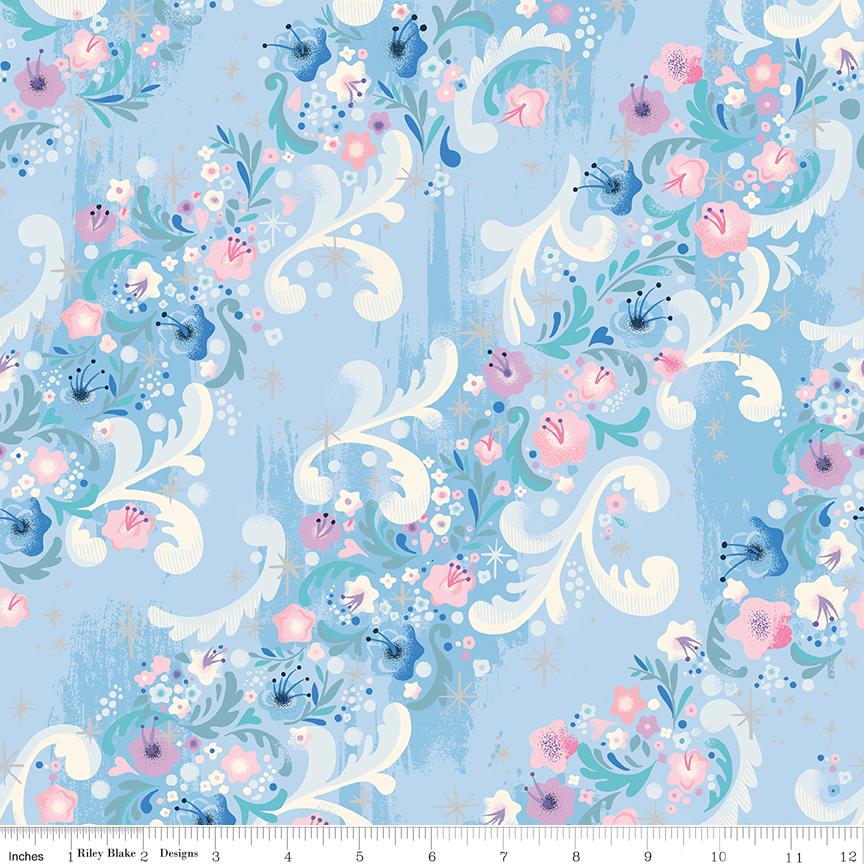 Wishes 5" Stacker, Riley Blake 5-18070-42, 5" Precut Pink Blue Mint Lavender Cinderella Fairy Tale Charm Pack Fabric Squares, Jill Howarth