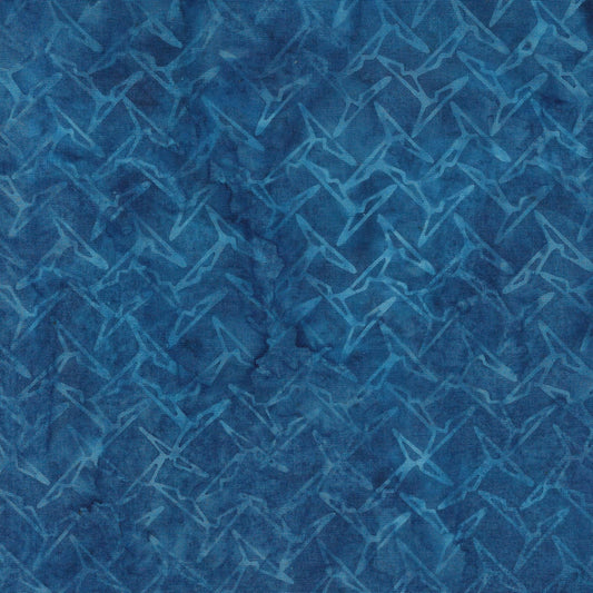 Jabberwocky - Light Blue Diamonds on Marine Blue Batik Fabric, Island Batik 822403575 Jabber Diamond, Blue Tonal Batik Fabric, By the Yard