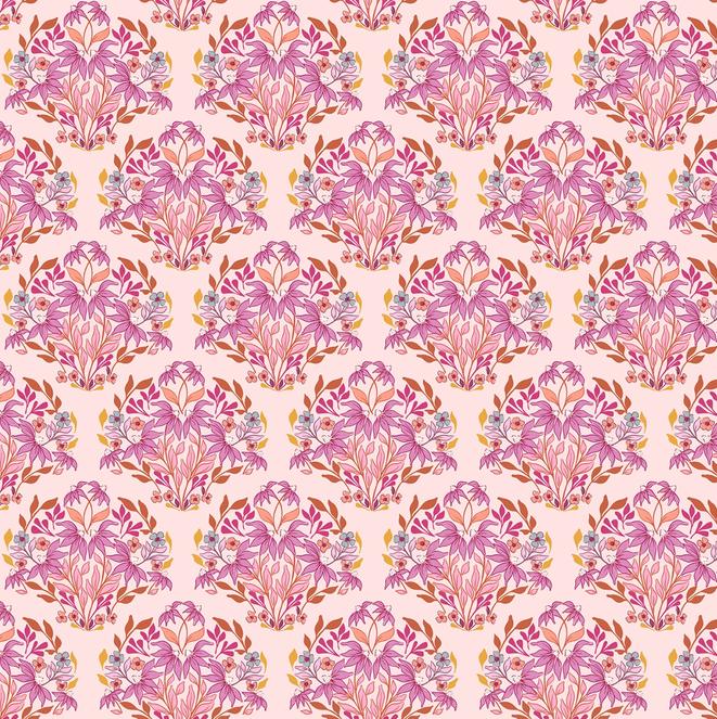 Sunset Cottage 5" Charm Pack, Andover 5-SUNS-42, 5" Precut Pink Blue Purple Yellow Orange Floral Fabric Charm Squares