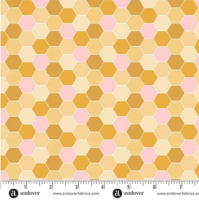 Sunset Cottage 5" Charm Pack, Andover 5-SUNS-42, 5" Precut Pink Blue Purple Yellow Orange Floral Fabric Charm Squares