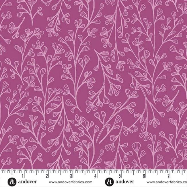 Sunset Cottage 5" Charm Pack, Andover 5-SUNS-42, 5" Precut Pink Blue Purple Yellow Orange Floral Fabric Charm Squares