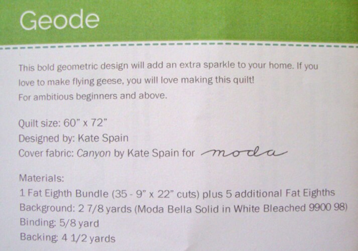 Geode Quilt Pattern, Kate Spain KS1501, Fat Eighths Friendly Modern Throw Quilt Pattern