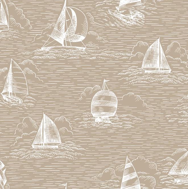 Regatta Days 5" Charm Pack, Maywood Studio CP-MASREDA, 5" Precut Red White Blue Tan Nautical Sailboats Quilt Fabric Squares