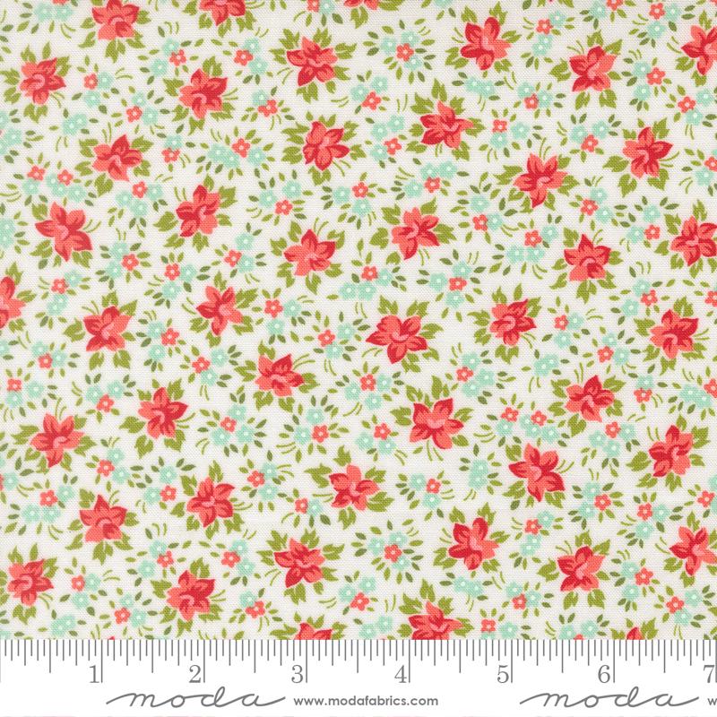 Bloomsberry 5" Charm Pack, Moda 55350PP, 5" Precut Pink Blue Green Red Yellow Strawberry Floral Charm Pack Fabric Squares, Camille Roskelley