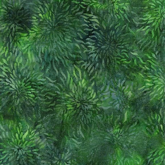 Everlasting - Green Batik Tonal Texture Fabric, Island Batik 712518685 Starburst Green, Cotton Quilt Fabric, By the Yard