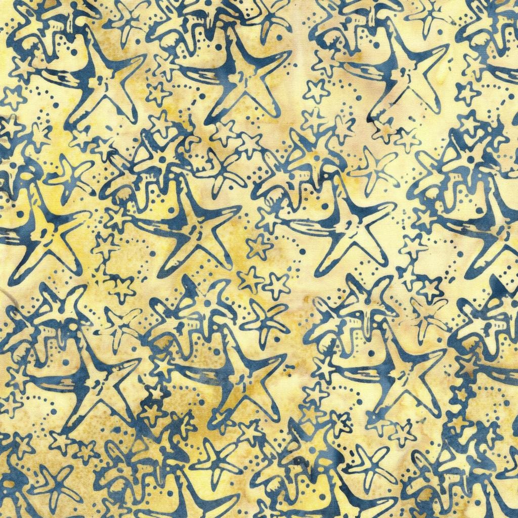 Coastal Current Strip Pack, Island Batik, Precut 2.5" Tan Blue Brown Sailboats Shells Fish Coastal Batik Fabric Strip Roll