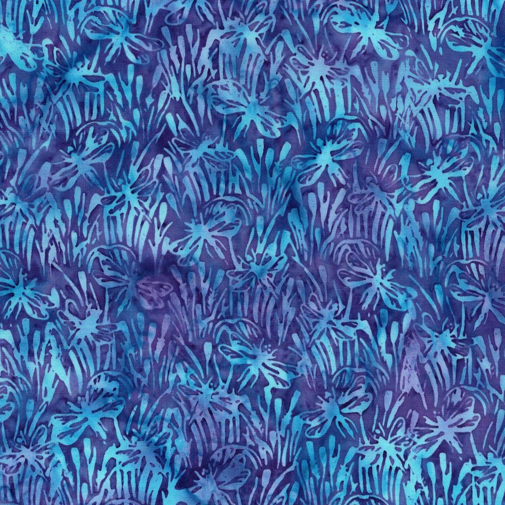 Lily Pad Lane 10" Stack, Island Batik, Precut 10" Purple Blue Pink Beige Floral Batik Layer Cake Fabric Squares