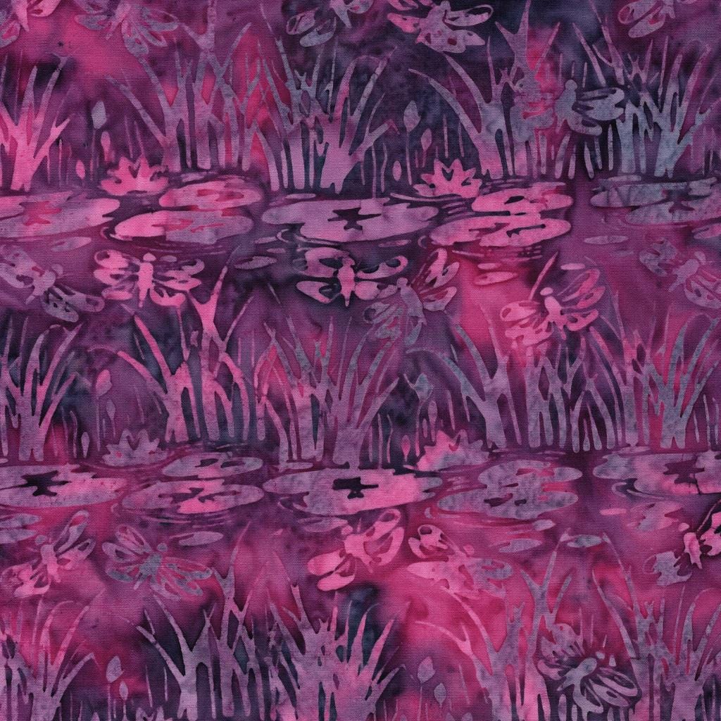 Lily Pad Lane 10" Stack, Island Batik, Precut 10" Purple Blue Pink Beige Floral Batik Layer Cake Fabric Squares