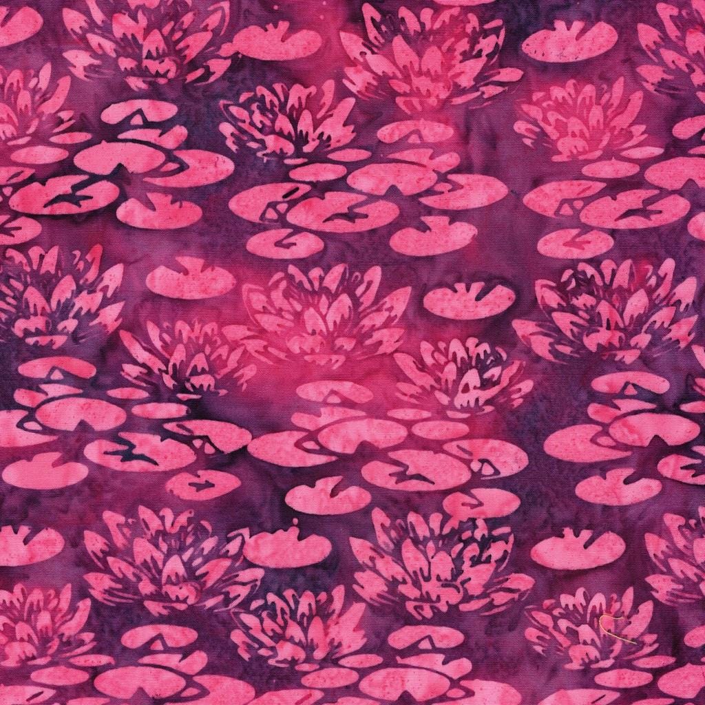Lily Pad Lane 10" Stack, Island Batik, Precut 10" Purple Blue Pink Beige Floral Batik Layer Cake Fabric Squares