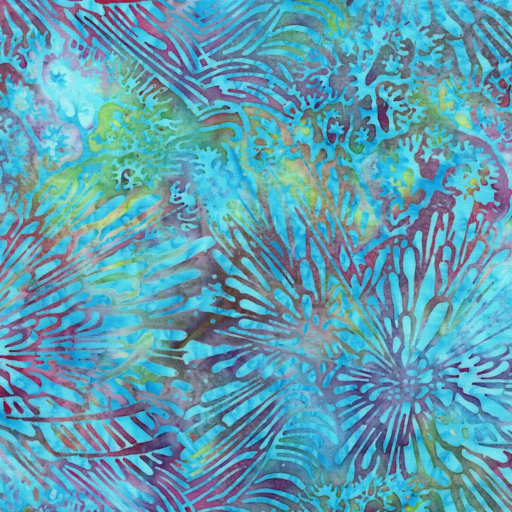 Serene Sea 10" Stack, Island Batik, Precut 10" Turquoise Blue Teal Purple Coastal Beach Shells Batik Layer Cake Fabric Squares