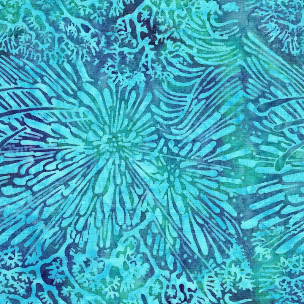 Serene Sea 5" Stamp, Island Batik, 5" Precut Turquoise Blue Teal Purple Beach Shells Fish Coastal Batik Fabric Charm Pack Quilt Squares