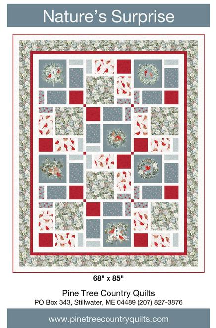 Nature's Surprise Block Panel Frame Quilt PATTERN, Pine Tree Country Quilts PT2259, Fabric Panel Blocks Friendly Quilt Pattern