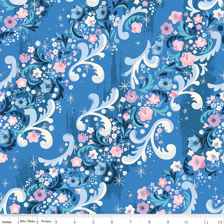Wishes 5" Stacker, Riley Blake 5-18070-42, 5" Precut Pink Blue Mint Lavender Cinderella Fairy Tale Charm Pack Fabric Squares, Jill Howarth