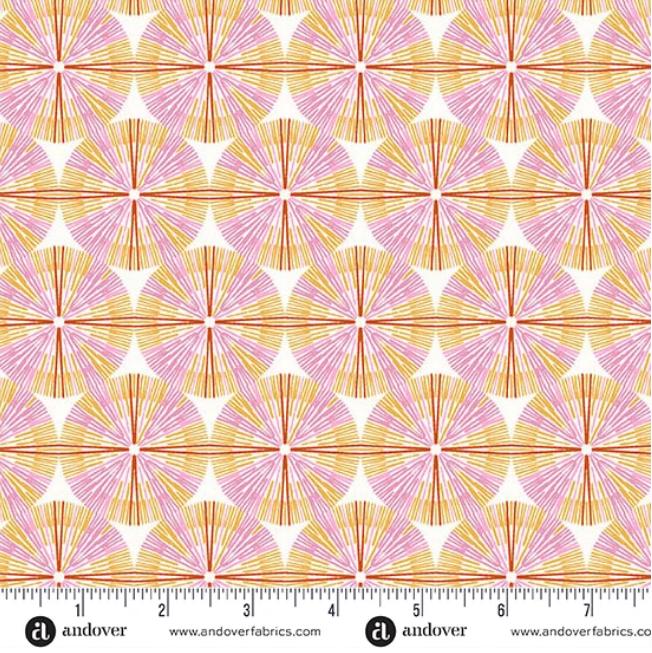 Sunset Cottage 5" Charm Pack, Andover 5-SUNS-42, 5" Precut Pink Blue Purple Yellow Orange Floral Fabric Charm Squares