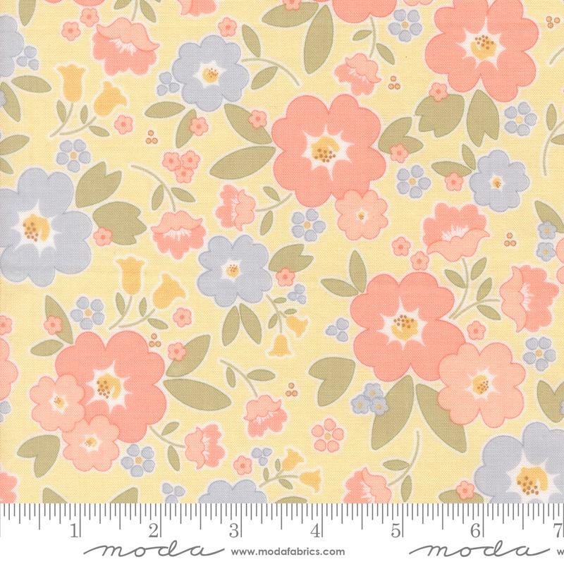 Handmade Sweetness Charm Pack, Moda 31790PP, 5" Precut Pink Green Blue Yellow Floral Charm Pack Fabric Squares, My Sew Quilty Life, Briggs