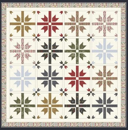 Presently Yours Quilt Pattern, Wendy Sheppard WS109, Yardage Friendly Stars Bows Square Throw Quilt Pattern