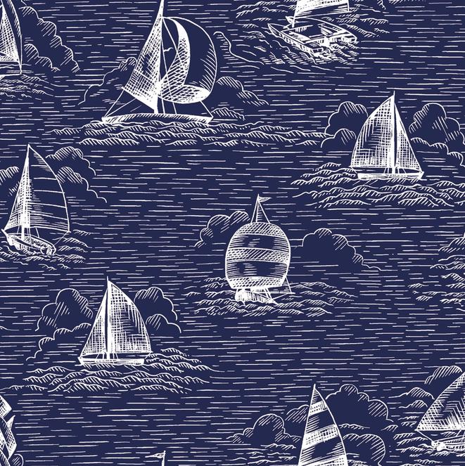 Regatta Days 5" Charm Pack, Maywood Studio CP-MASREDA, 5" Precut Red White Blue Tan Nautical Sailboats Quilt Fabric Squares