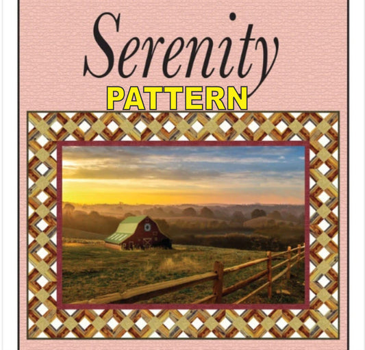 Serenity Horizontal Panel Frame Quilt Pattern, Quilted Garden Designs QGD238, Panel Friendly Lattice Frame Lap Throw Quilt Pattern, Belling