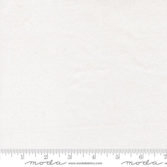 Birch and Willow - White on White Triple Dots Quilt Fabric, Moda 37728 21 Cloud, Creamy White Quilt Background Fabric, By the Yard