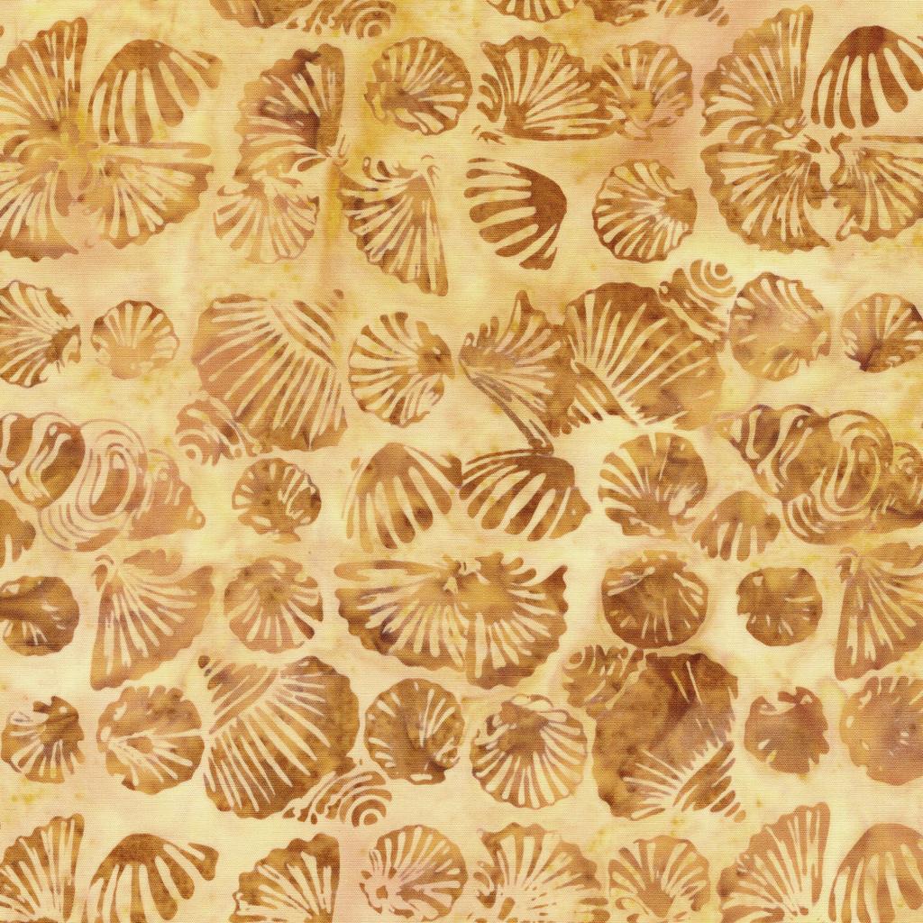 Coastal Current Strip Pack, Island Batik, Precut 2.5" Tan Blue Brown Sailboats Shells Fish Coastal Batik Fabric Strip Roll