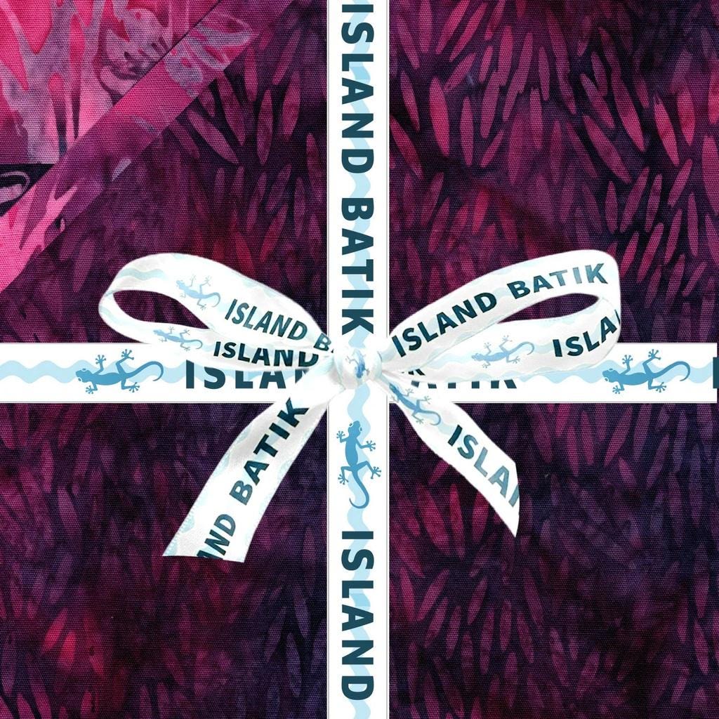 Lily Pad Lane 5" Stamp, Island Batik, 5" Precut Blue Pink Purple Beige Floral Batik Fabric Charm Pack Quilt Squares