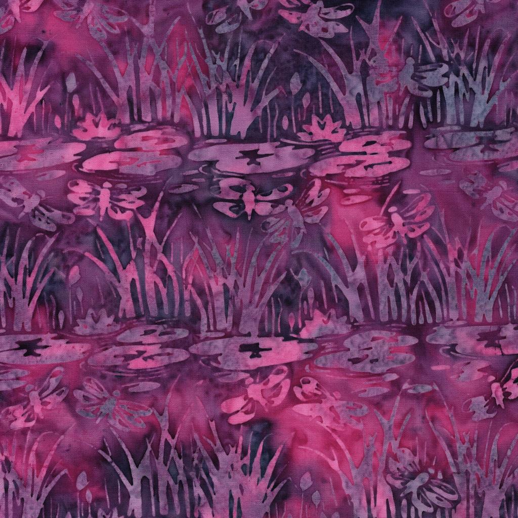 Lily Pad Lane 5" Stamp, Island Batik, 5" Precut Blue Pink Purple Beige Floral Batik Fabric Charm Pack Quilt Squares