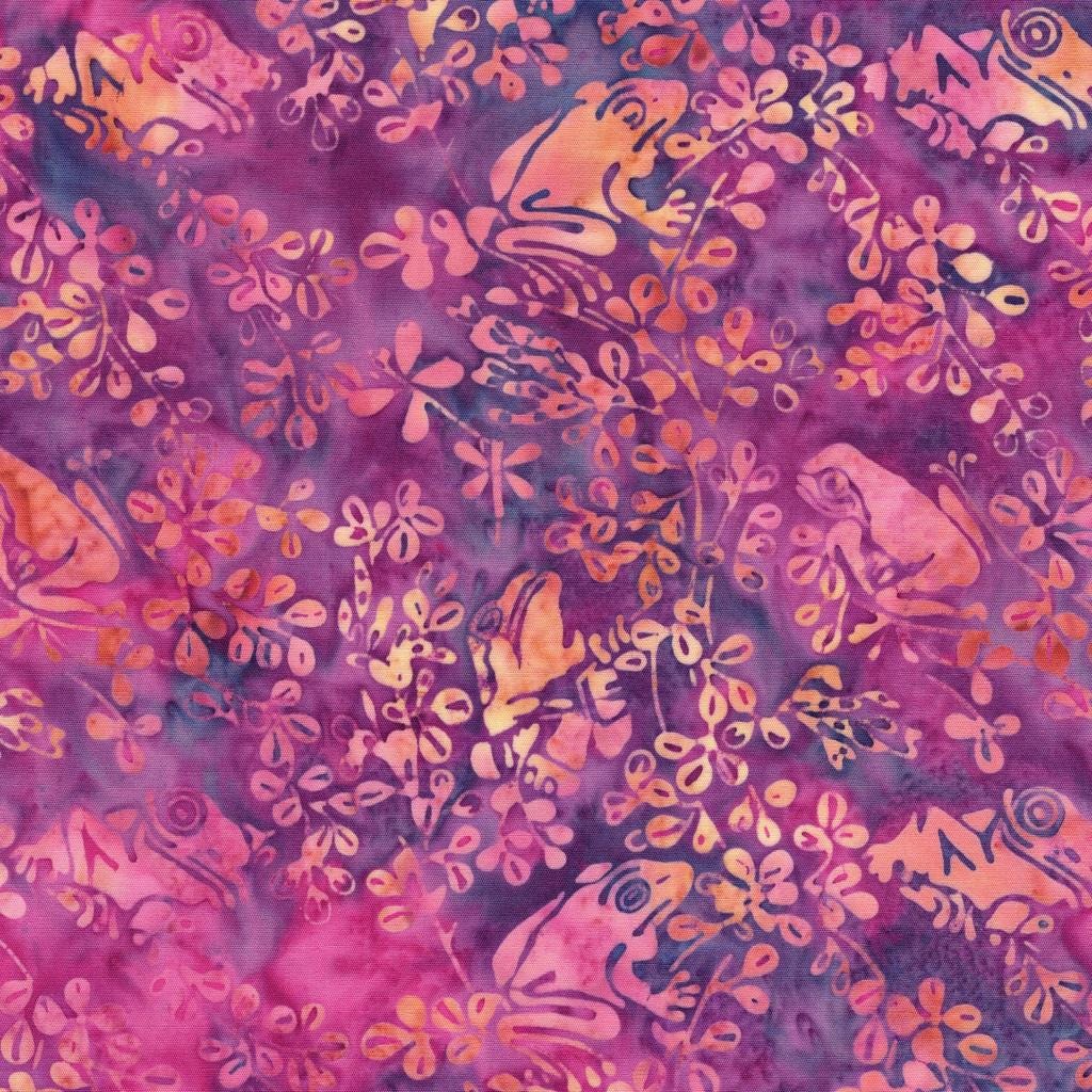 Lily Pad Lane 5" Stamp, Island Batik, 5" Precut Blue Pink Purple Beige Floral Batik Fabric Charm Pack Quilt Squares