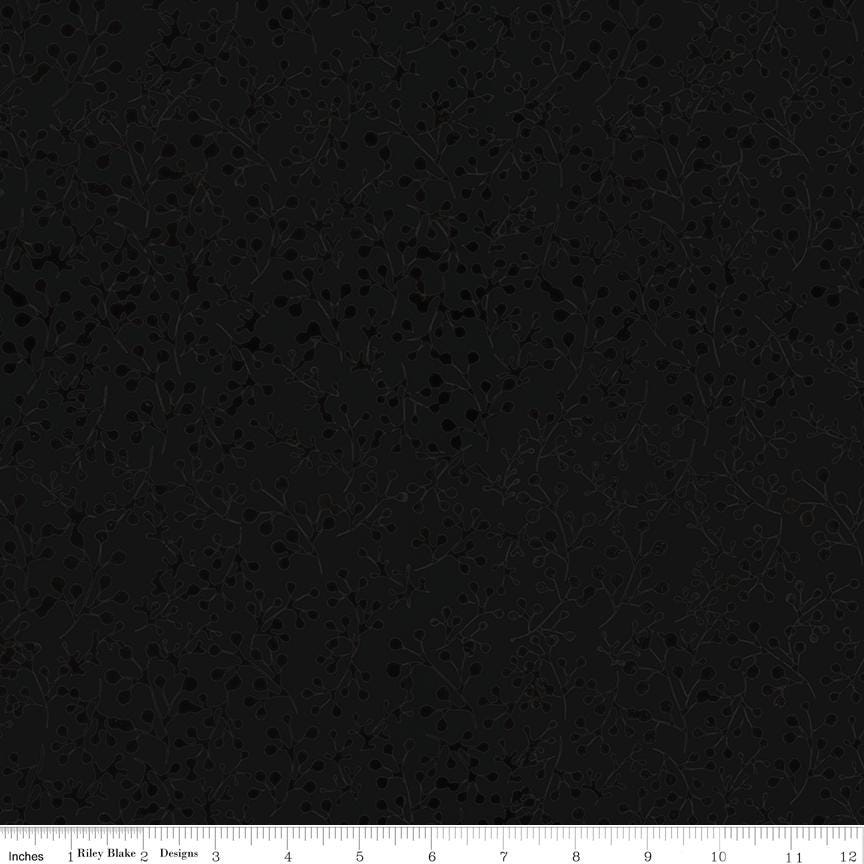 Expressions Batiks Flora Noire 2.5" Rolie Polie, Riley Blake RP-23684-40, 2.5" Precut Black White Gray Batik Quilt Fabric Strips