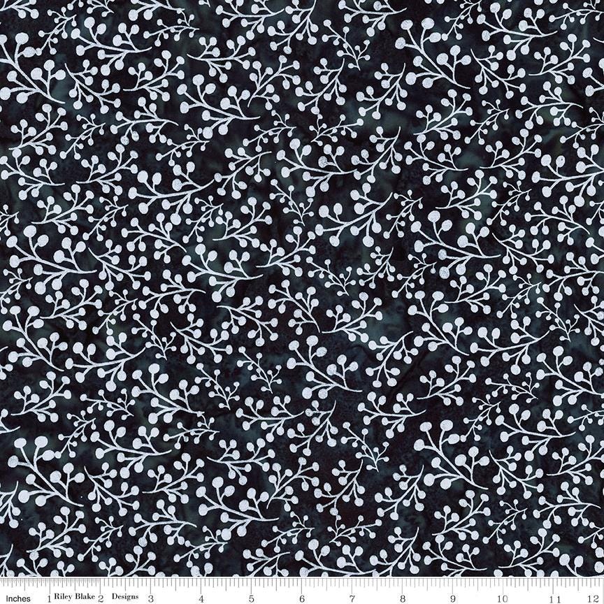 Expressions Batiks Flora Noire 2.5" Rolie Polie, Riley Blake RP-23684-40, 2.5" Precut Black White Gray Batik Quilt Fabric Strips