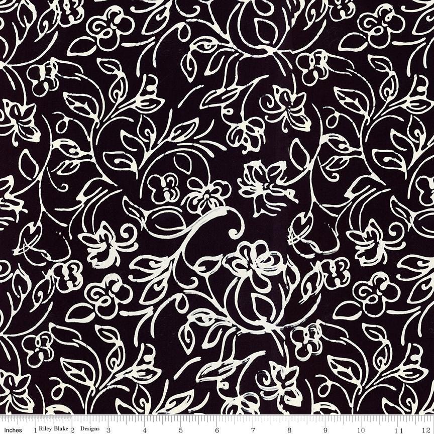 Expressions Batiks Flora Noire 2.5" Rolie Polie, Riley Blake RP-23684-40, 2.5" Precut Black White Gray Batik Quilt Fabric Strips