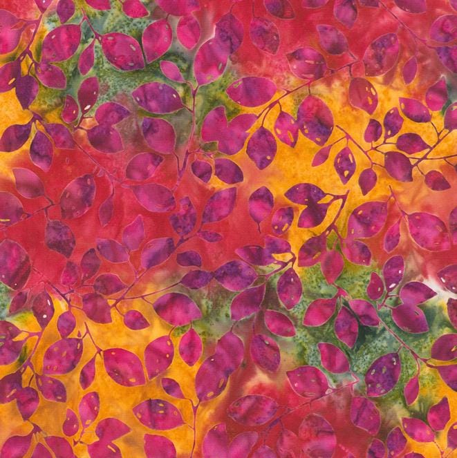 Artisan Batiks Aspen 5" Charm Squares, Robert Kaufman CHS-1386-42, 5" Precut Autumn Fall Leaves Batik Fabric Squares