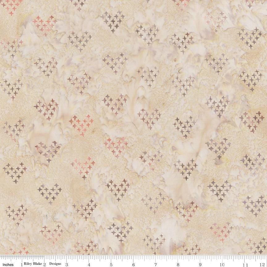Expressions Batiks Boho 5" Stacker, Riley Blake 5-BT23777-42, Precut 5" Terra Cotta Teal Taupe Hearts Floral Batik Quilt Fabric Squares