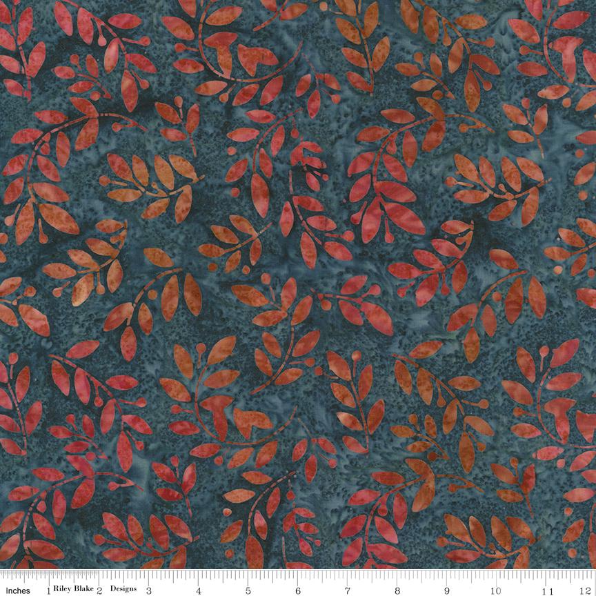 Expressions Batiks Verdant Muse 5" Stacker, Riley Blake 5-BT23786-42, Precut 5" Burgundy Gold Blue Cream Green Batik Fabric Squares, Gervais
