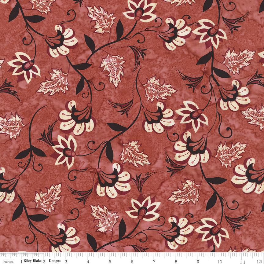 Expressions Batiks Verdant Muse 5" Stacker, Riley Blake 5-BT23786-42, Precut 5" Burgundy Gold Blue Cream Green Batik Fabric Squares, Gervais