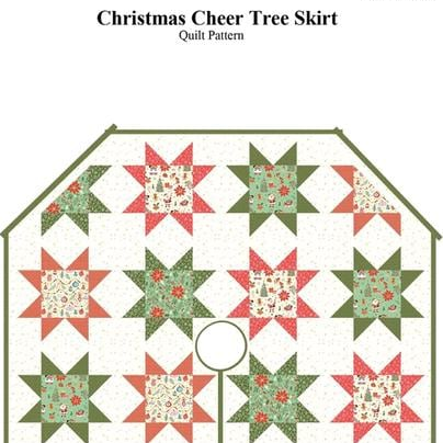Christmas Cheer Tree Skirt Quilt Pattern, Castilleja Cotton CJC54054