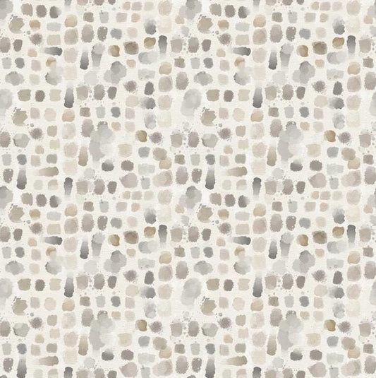 Botanical Sketchbook - Gray Taupe Color Palette on Cream Fabric, White Owl W115-019-007, Taupe Gray Cream Spotted Fabric, Lumin, By the Yard