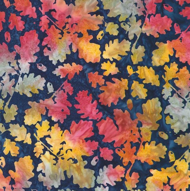 Artisan Batiks Aspen 2.5" Roll Up, Robert Kaufman RU-1386-40, 2.5" Precut Autumn Fall Leaves Batik Fabric Strips