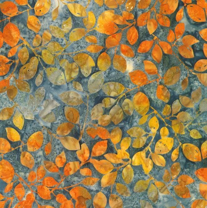 Artisan Batiks Aspen 10" Ten Square, Robert Kaufman TEN-1459-42, 10" Precut Autumn Fall Leaves Batik Fabric Squares