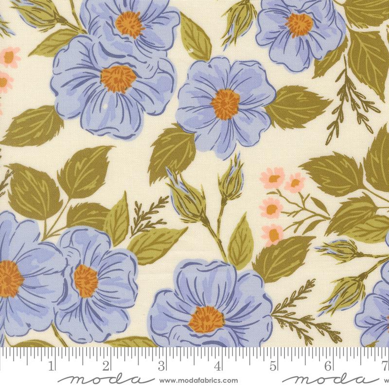 Wildbriar 5" Charm Pack, Moda 43220PP, 5" Precut Pink Blue Golden Brown Floral Charm Pack Fabric Squares, Sweetfire Road
