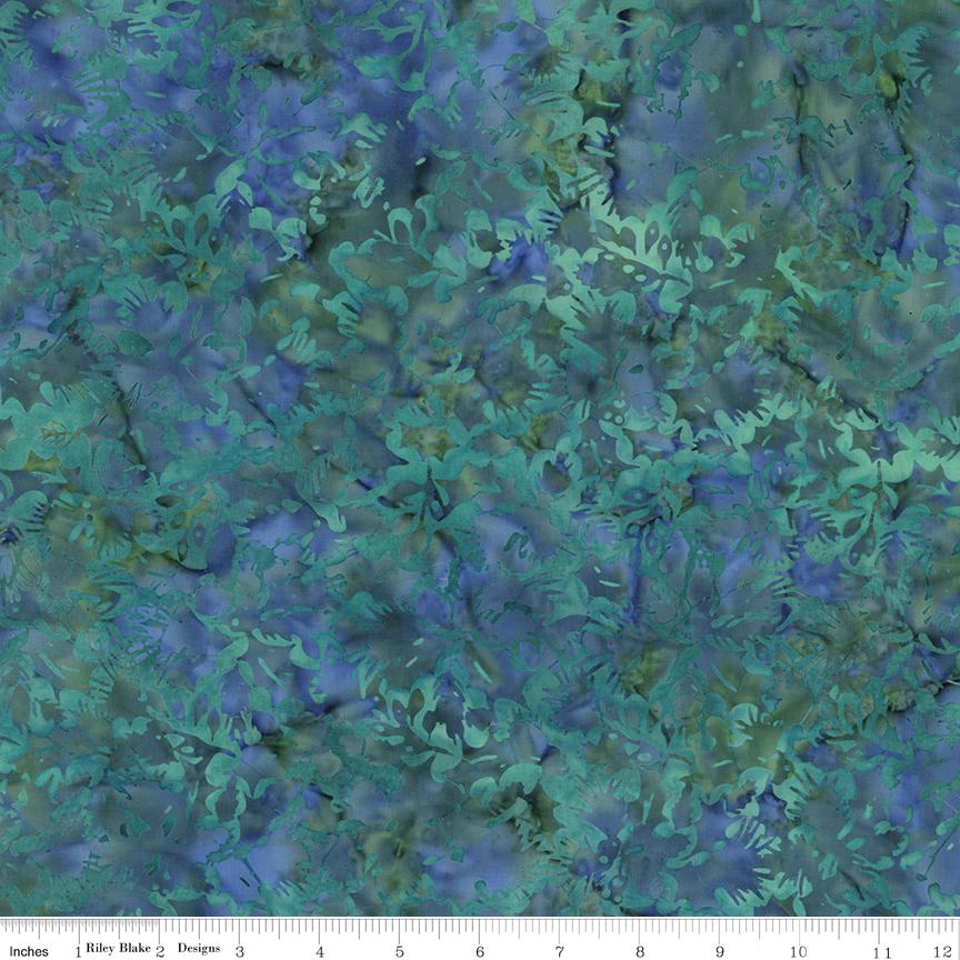 Expressions Batiks Holiday Charm 5" Stacker, Riley Blake 5-23664B-42 Midwinter Teal, Precut 5" Christmas Winter Batik Quilt Fabric Squares