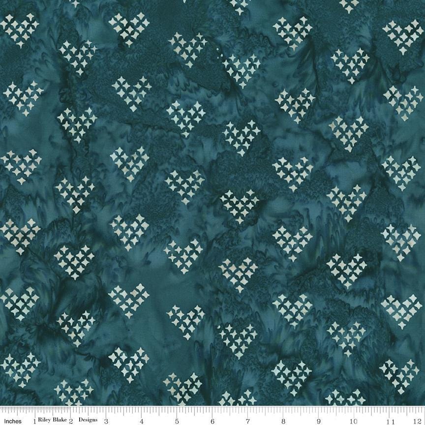 Expressions Batiks Boho 5" Stacker, Riley Blake 5-BT23777-42, Precut 5" Terra Cotta Teal Taupe Hearts Floral Batik Quilt Fabric Squares