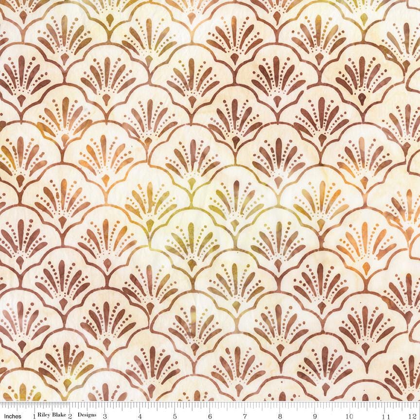 Expressions Batiks Verdant Muse 5" Stacker, Riley Blake 5-BT23786-42, Precut 5" Burgundy Gold Blue Cream Green Batik Fabric Squares, Gervais